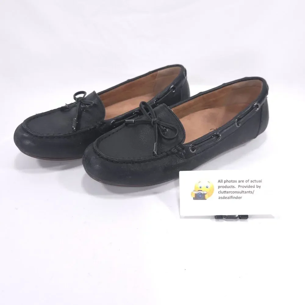 Vionic Virginia Leather Driving Moccasin Flat Womens Size 6.5 TVW5282 Black